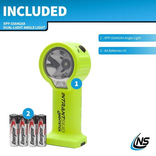 Nightstick XPP-5564GXA Intrant Duo Intrinsically Safe High Lumen Dual-Light Angle Light - 4 AA - Green