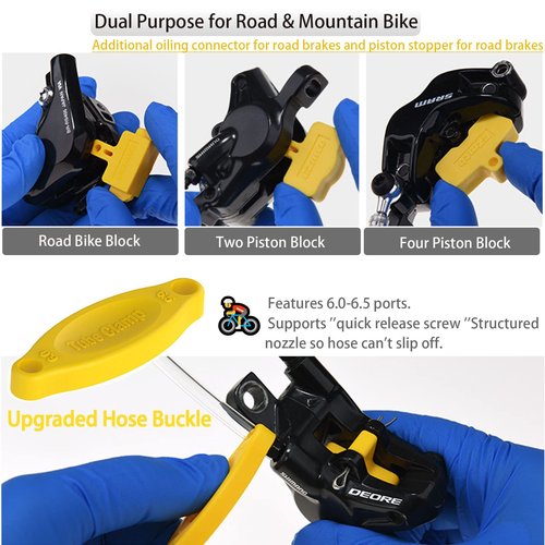 Brake Bleed Kit for SHIMANO, TEKTRO, TRP Hydraulic Disc Brakes, Brake Fluid Bleeder Kit with Performance Mineral Oil Brake Fluid 120ml/4oz, Adapters for Most MTB/Road Bike Brake (Upgraded)