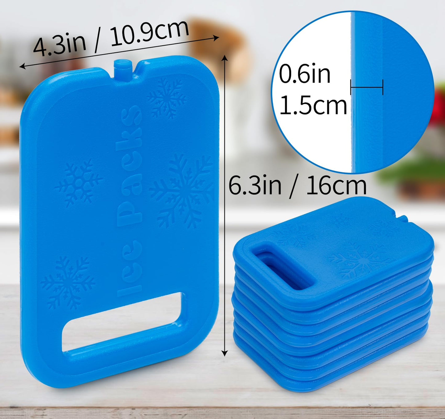 Anstore Lunch Box Ice Packs, Ice Pack for Cooler, Reusable Freezer Packs, Thin Freezer Blocks for Lunch Bags, 8 Pack Mini Cold Packs For Cool Box Freezer Bag Size 16 X 11 X 1.5cm-Camping,Picnic,Hiking