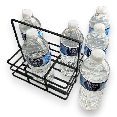 College Instruments Metal Team Sports Water Bottle Carrier - Water Bottle Caddy Storage Orgnizer 6 Bottle Capacity - Squeeze Bottle Caddy for Kitchen Accessories and Picnic