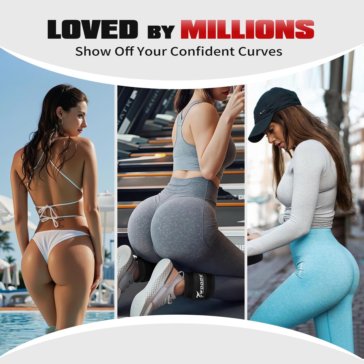 Ankle Resistance Bands with Cuffs, Leg and Glutes Workout Equipment, Resistance Bands with Ankle Straps for Cable Machine Kickbacks, Booty Workouts, Lower Body Exercises - Home Gym Exercise Equipment