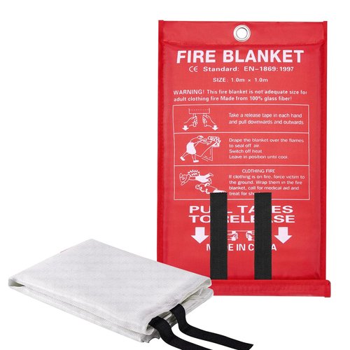 BXFRAE Emergency Fire Blanket - 1 Pack, Fire Suppression Blanket for Home and Kitchen, 40” x 40”, Fiberglass Fire Blanket (1)