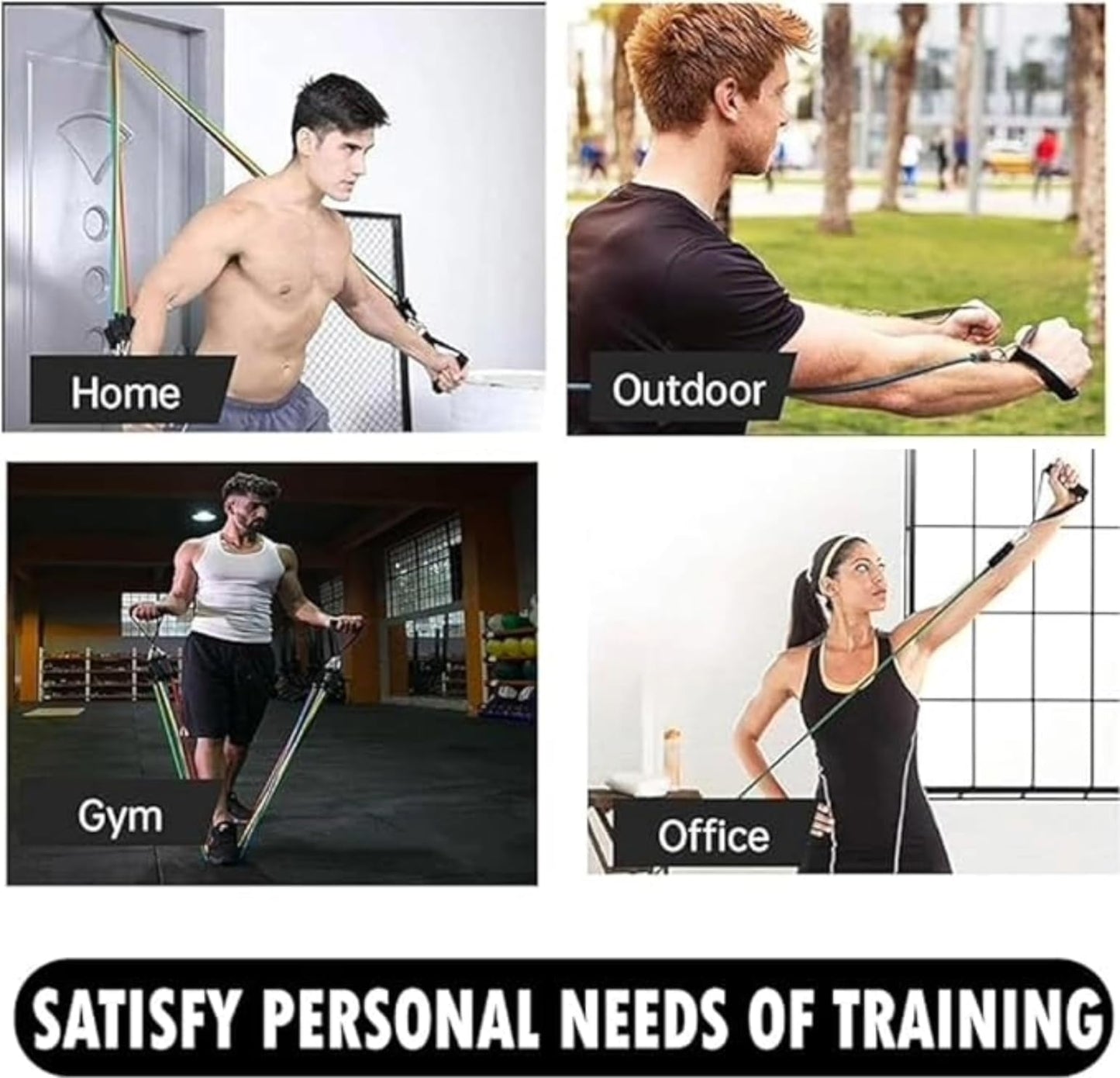 HI-Touch Resistance Bands with Handles - Door Anchor & Ankle Straps for Legs Workout Equipment
