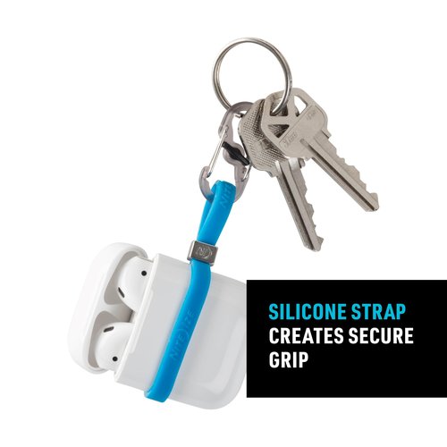 Nite Ize Cinch-A-Lot Mini Stretch Strap - Keychain Accessories with Tiny S-Biner - Small Carabiner to hold Lip Balm, Cords & More - Blue, (3 Pack)