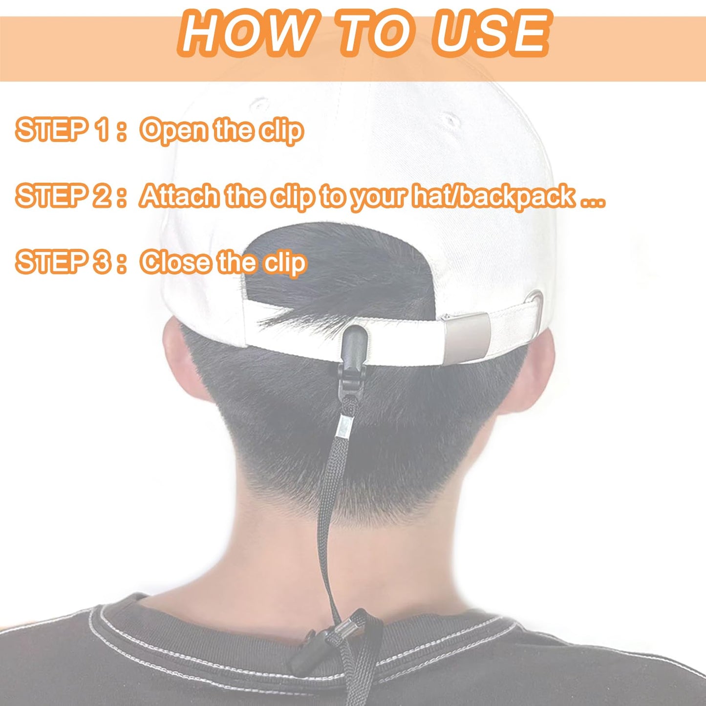 Anranmm 5-Piece Adjustable Hat Strap Clips Windproof Cap Anti-Loss Chin Cord for Travel, Golfing, Fishing, Short Light Gray