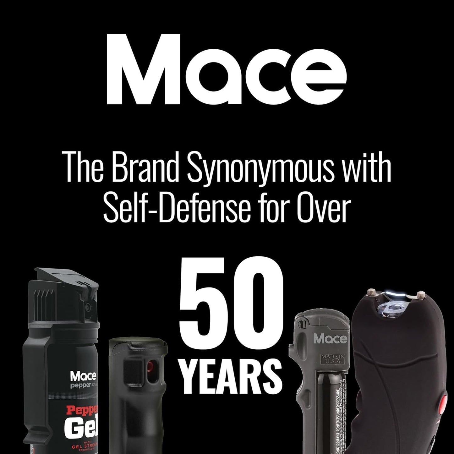 Rechargeable Mace Stun Gun for Self Defense - High Voltage with Bright LED Light