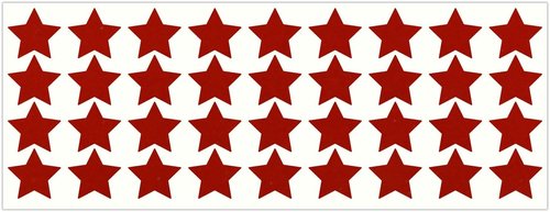 LiteMark Reflective White 1 Inch Stars Sticker Decals for Helmets, Bicycles, Strollers, Wheelchairs and More - Pack of 36