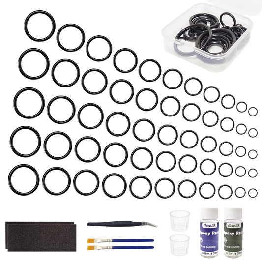 Aventik Fishing Rod Tip Repair Kit Complete with Ceramic Guide Ring,Glue, Tweezers, Eyelet Replacements for Fishing Pole Repair Kit (Ceramic Ring Kit)