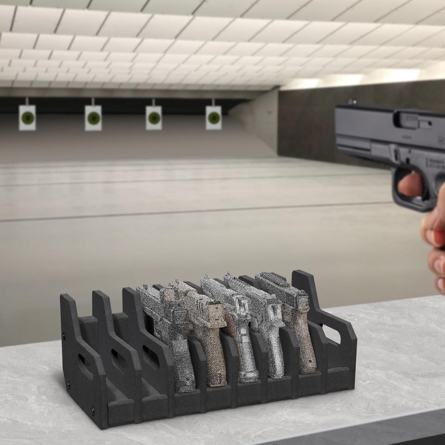 EZshoot Foam Pistol Rack for Gun Safe Shelf Handgun Rack Pistol Stand for Storage Revolver Rack Pistol Holder Gun Cabinet Accessories for Storage