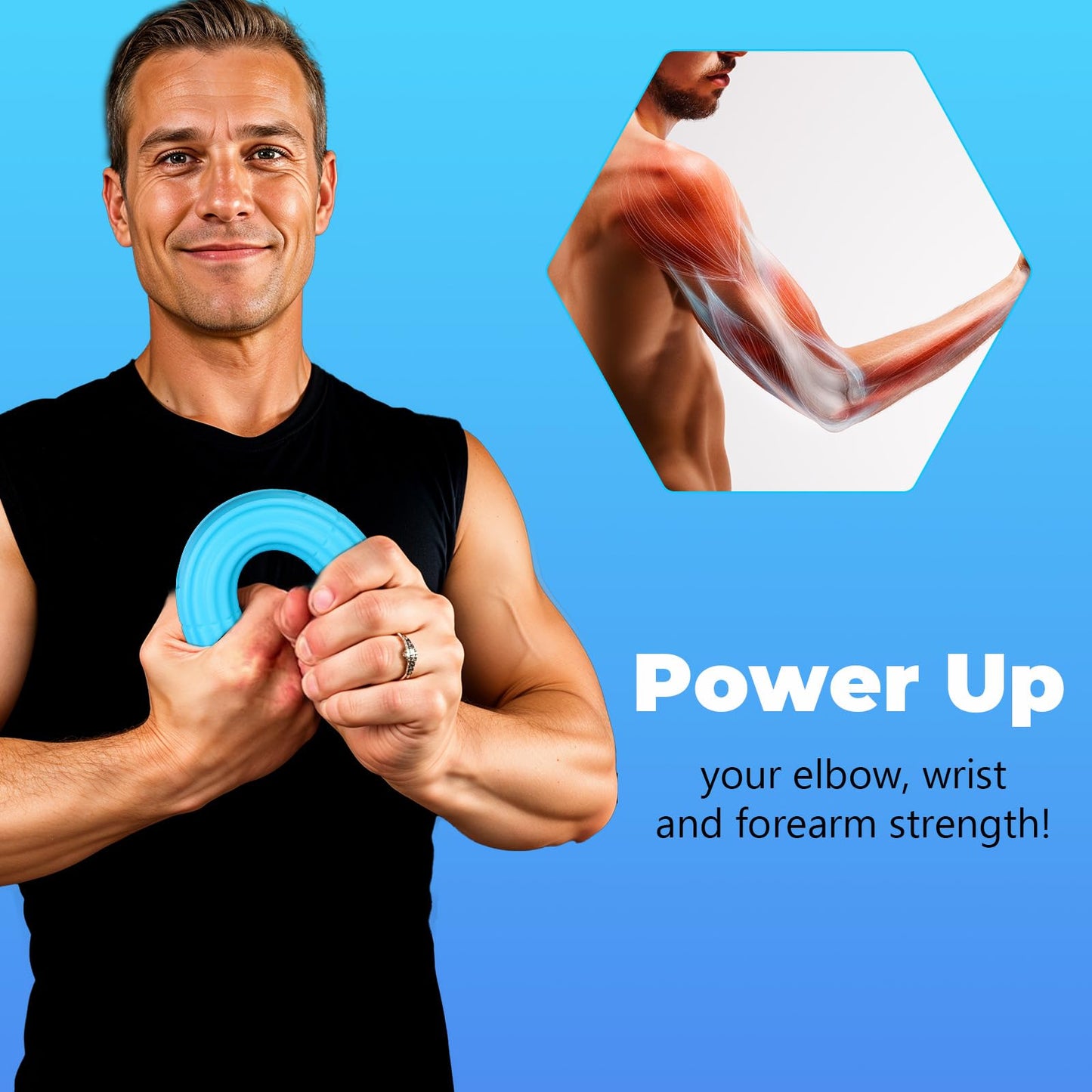 3 Pcs Twist Hand Exerciser Bars for Physical Therapy - Relieves Tendonitis Pain & Improve Grip Strength - Tennis Elbow, Golfer's Elbow, Tendonitis, Wrist, Forearms Pain Relief Hand Therapy Bar