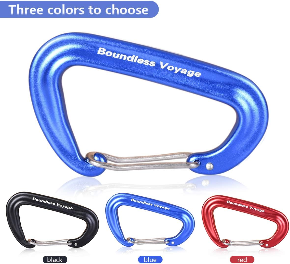 iBasingo Aluminum Alloy Carabiner Clips 12KN Keychain BV1026