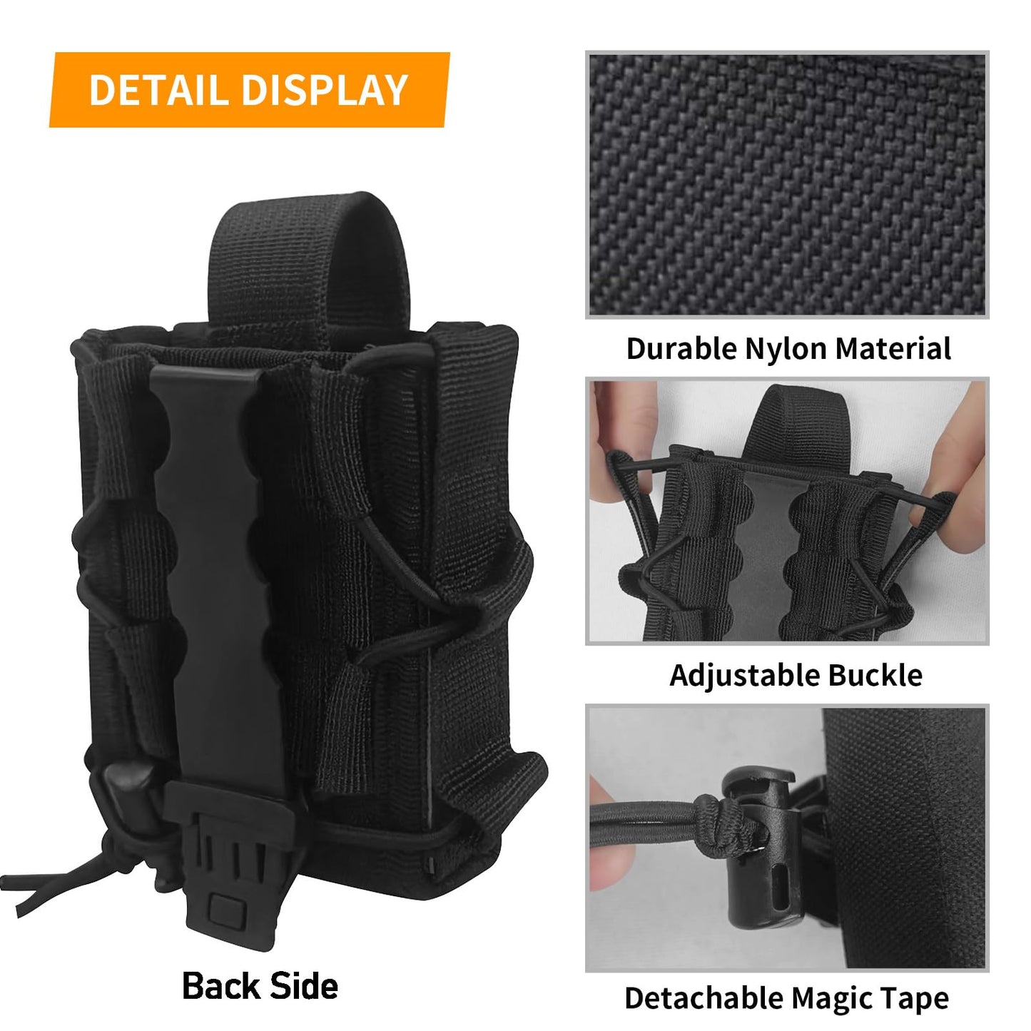 Handcuff Holster Case, Molle Hand Cuff Holder Pouch for Duty Belt and Tactical Vest Black