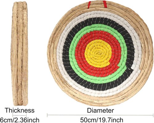 Dostyle Archery Targets Traditional Solid Straw Round Archery Target Shooting Bow Coloured Rope Target Face Three Layer for Shooting Practice