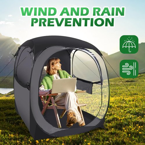 WORKOOT Sports Pod, Bubble Tent, Clear Tent, Pop Up Shelter, with UV Protection, Fiberglass Frame, Weather-Resistant Fabric & Carry Bag for Camping, Sports & Other Outdoor Activities (Medium)