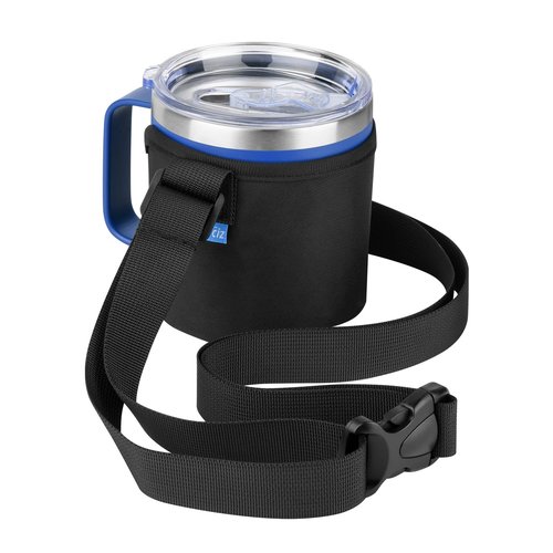 Xxerciz Water Bottle Carrier Bag for YETI Rambler 14 oz Mug, Adjustable Shoulder Strap, Nylon Water Bottle Sling Sleeve for Hiking Camping Traveling