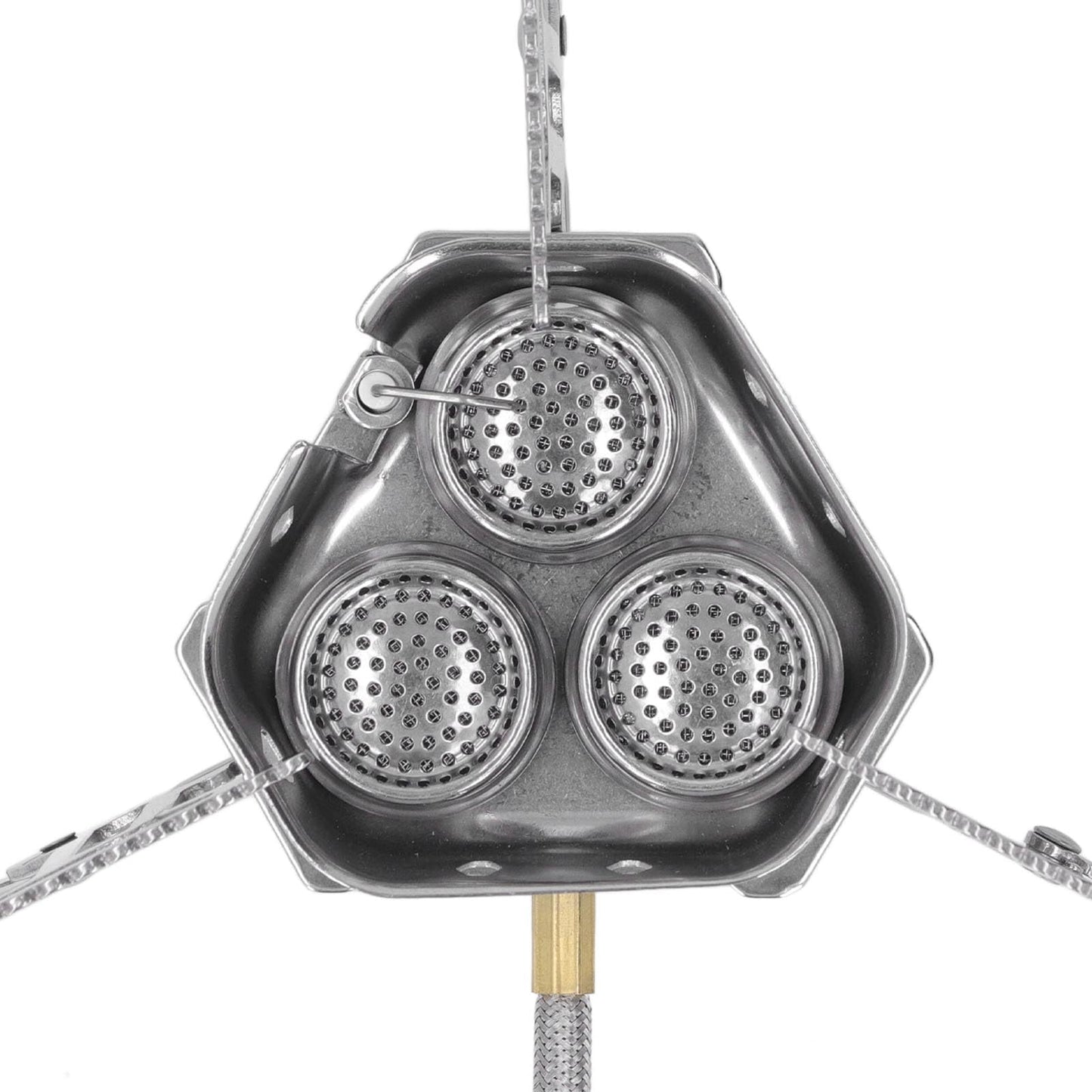 Luqeeg Windproof Camp Stove, 3 Core Lightweight Strong Firepower Camping Gas Stove, Portable Stove for Outdoor Backpacking Hiking and Picnic
