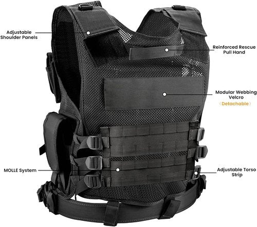 Marmot Tactical Vest Durable Mesh Vest with Detachable Belt & Holster for Subcompact/Compact/Standard Pistol