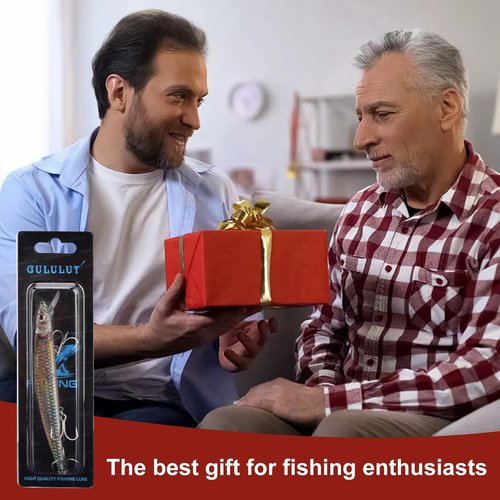 GULULUT Fishing Lures for Freshwater Saltwater, Minnow Jerkbait and Crankbait are Suitable for All Water Layers, Shining and Lifelike Fishing Baits to Improve Fishing Efficiency, Fishing Gift for Men