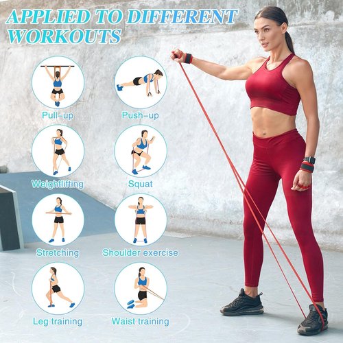 RUBMATE Resistance Bands, Long Resistance Bands Set for Working Out, Fitness, Training, Pull Up Assist Bands - Workout Bands, Exercise Bands, Physical Therapy for Men Women