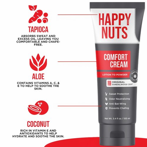 HAPPY NUTS Anti Chafe Starter Pack - Comfort Stick and Comfort Cream Ultimate Friction Defense & Chafing Prevention for Active Lifestyles