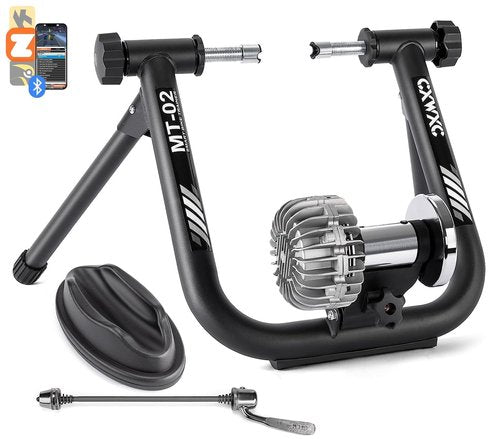 CXWXC Smart Bike Trainer - Fluid Bike Trainer Stand for 26-29” or 700c Wheel - Fluid Stationary Noise Reduction Bicycle Stationary Stand Compatible with Zwift App