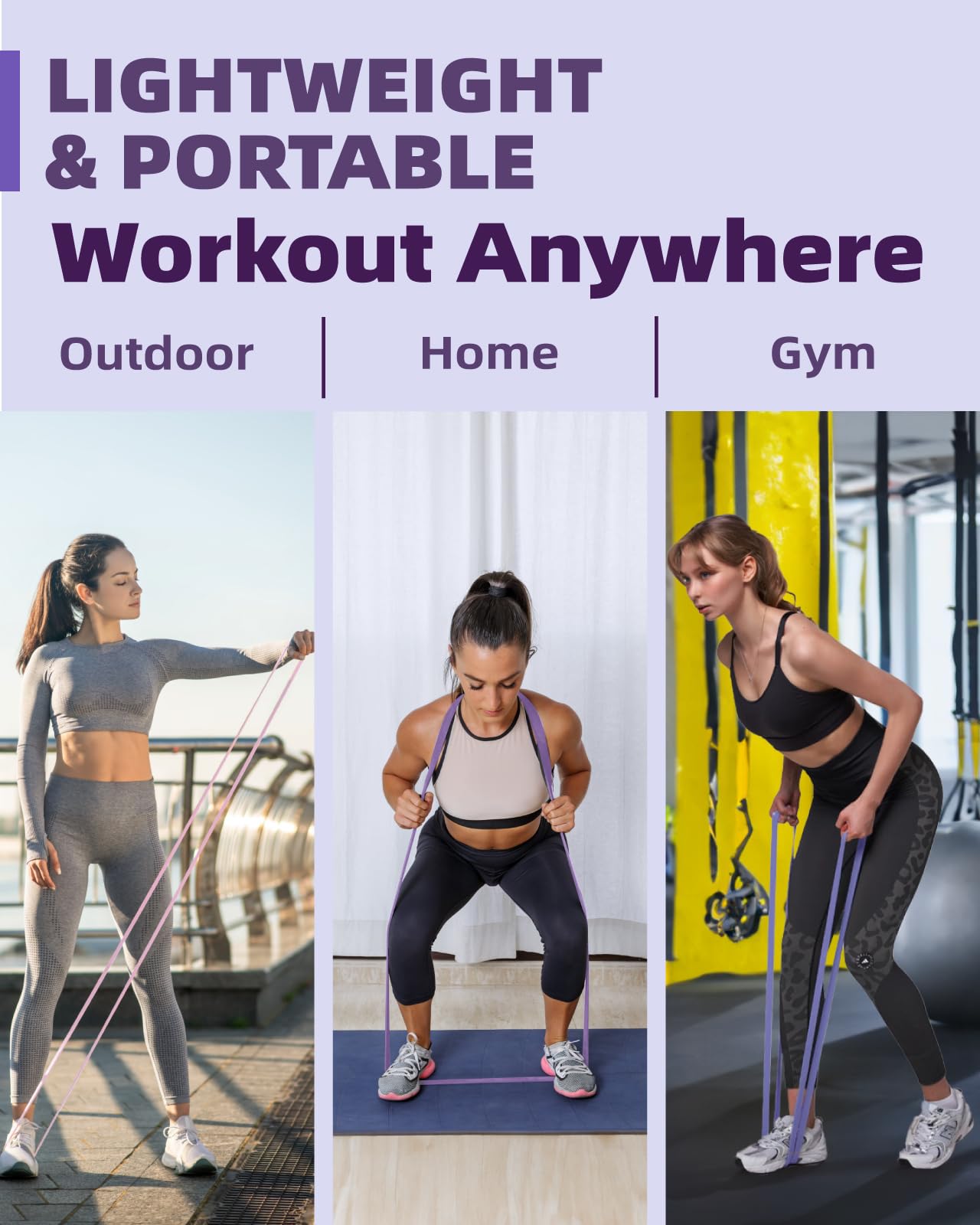 Fitense Resistance Bands Set 6PSC & 4PCS - Pull Up Bands 15-170 LBS & 5-80LBS for Men Women, Exercise Bands Resistance with Door Anchor, Training Poster & Pouch for Body Stretching, Pull Up Assist