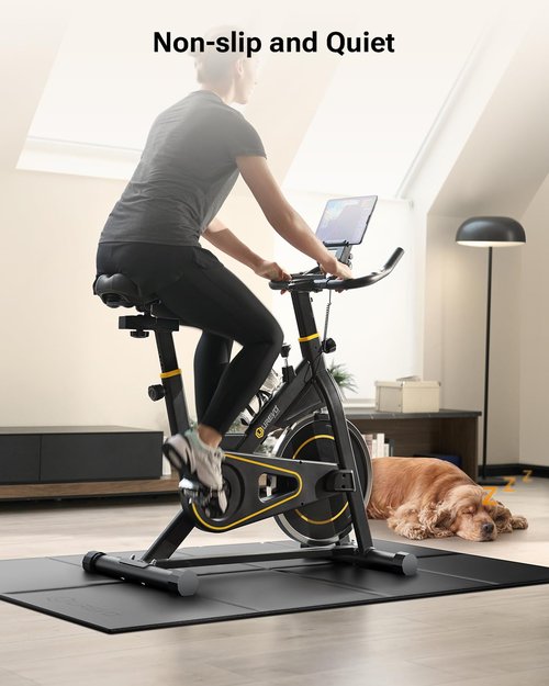 UREVO Foldable Treadmill Mat, Exercise Bike Mats for Home Gym Workout, Waterproof Non-Slip Exercise Equipment Mat Floor Protector for Indoor Walking pad, Cycles, Rowing Machine, Elliptical