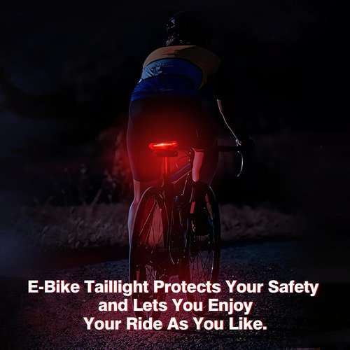 Electric Bicycle Tail Light, E-Bike Tail Lamp, 36-60V High Brightness Bike Rear Light, Safety Warning Light for Bicycle Accessories Night Riding Brake Lamp