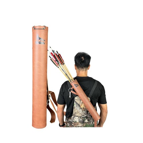 BEAUTI4U Leather Arrow Quivers - Quiver Arrow Holder - Traditional Bow Quiver - Leather Back Quiver with Reinforced Bottom Structure, Suitable for Beginners and Children (Natural Leather)