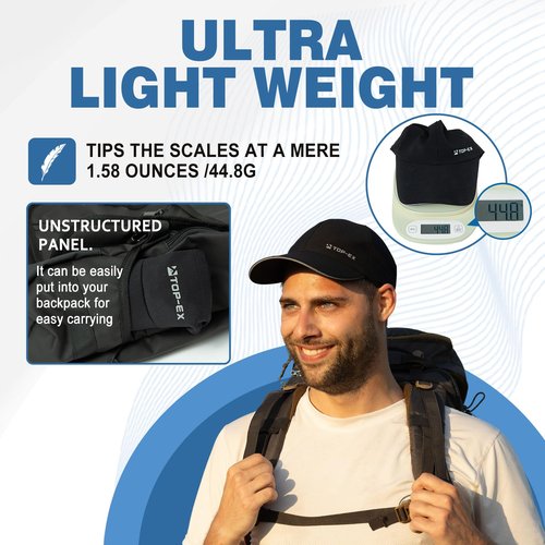 TOP-EX L Men Women Beige Running Waterproof Hydro Cooling Hat Detachable UV Sun Protection Neck Drape Baseball Cap for Big Heads