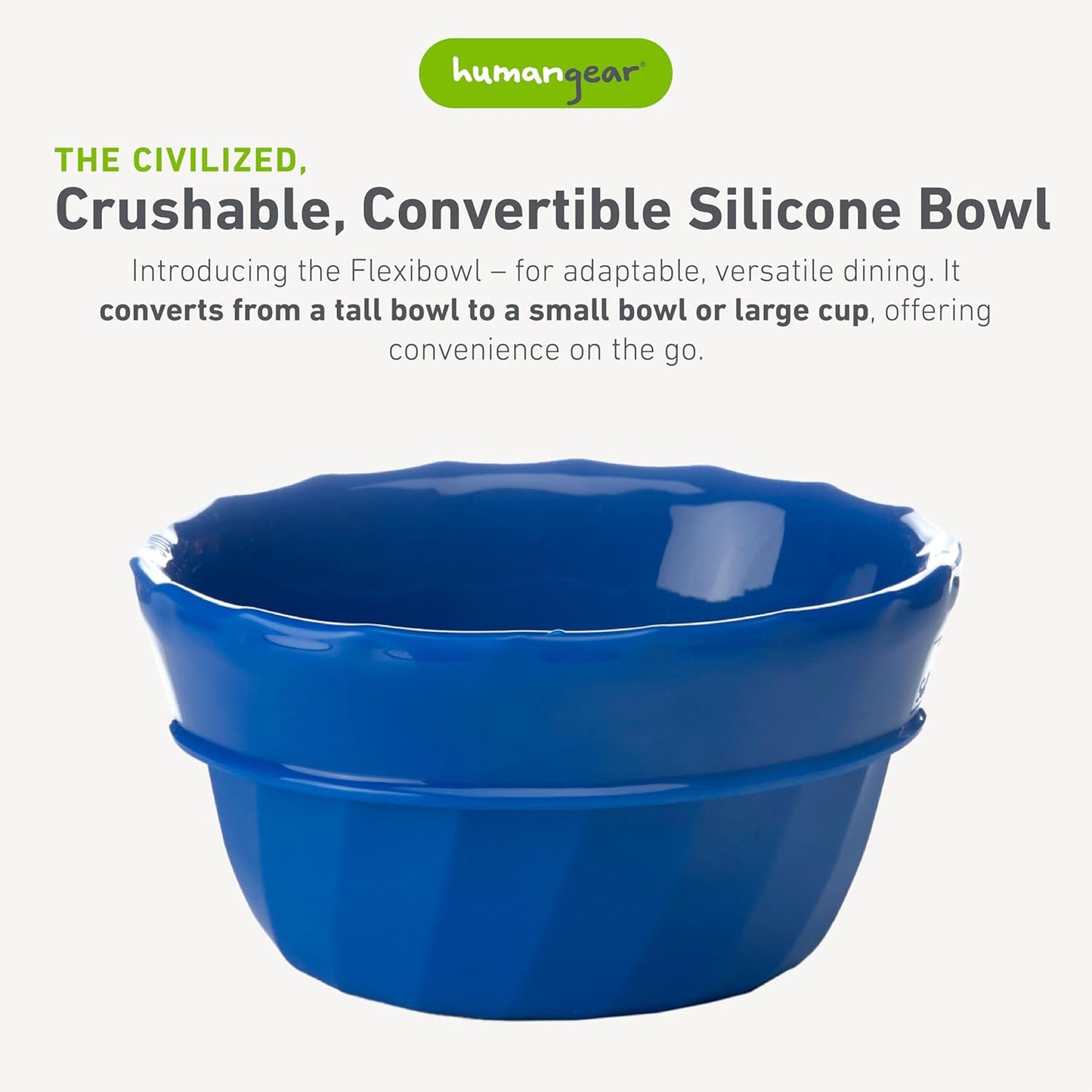 humangear Flexibowl | Convertible Camping Bowl | On the Go | Packable & Easy to Clean, Orange