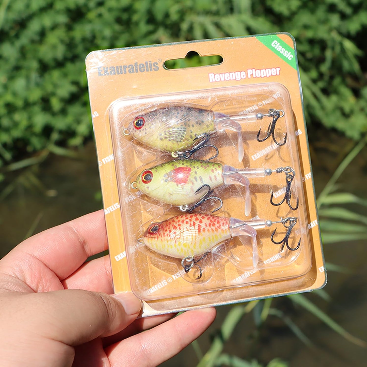 EXAURAFELIS Whopper Plopper Fishing Lure Top Water Pencil Plopper Fishing Lures Bass Lures Topwater Bait for Pike Perch, Floating Pencil Bass Bait