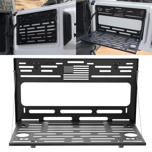 Panoyu Tailgate Table and MOLLE Panel Fits for 2021-2025 Bronco 2/4 Door No Drilling Foldable Tailgate Storage Cargo Shelf Camping Accessories