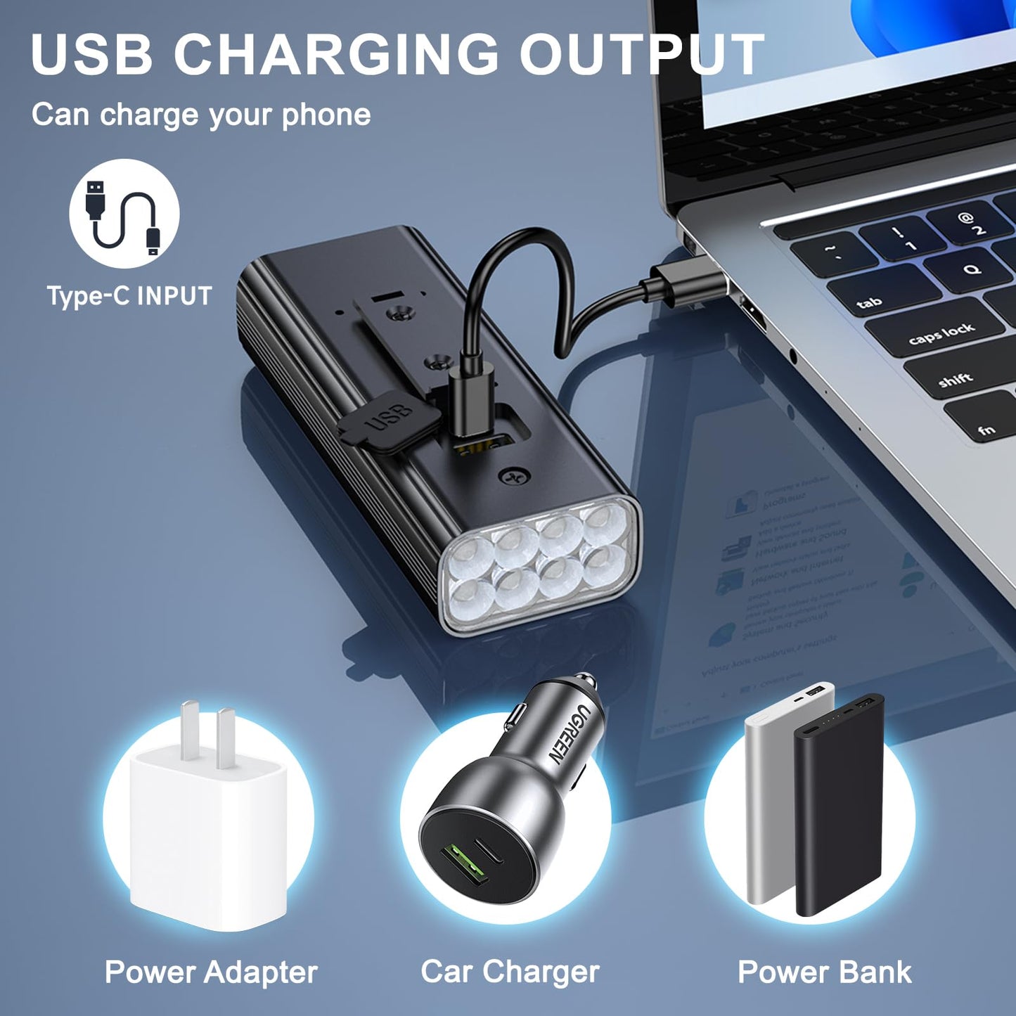 3600 Lumens Bike Lights, 8* LED Bike Light, 9600 mAh USB-C Rechargeable Bicycle Headlight with 5＋4 Light Modes, IPX6 Waterproof Bicycle Lights for Mountain Road Cycling Commuting Night Safety