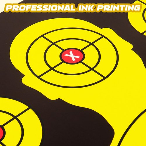 Highwild Shooting Range Silhouette Paper Target 50 Pack - 14X22 Inches - Suitable for Handguns, Rifles, Airguns, BB Guns (Black & Yellow)
