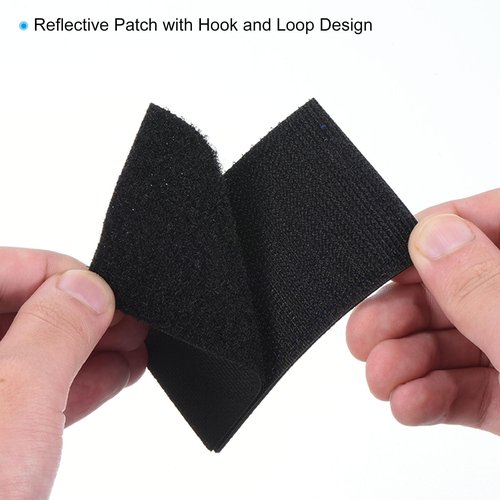 PATIKIL Reflective Patch 2"x3", 4 Pcs Hook & Loop Fastener Safety Appliques for Night Sportsperson Worker Hiker, White