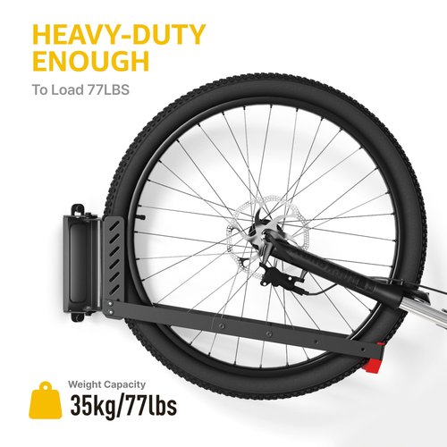 monTEK Swivel Bike Wall Mount, No Heavy Lifting Required Bike Wall Mount, Bike Hangers for Garage, Space-Saving Bike Rack Garage, Easy to Load and Unload, Bike Hanger Can Hold Up to 77 lbs