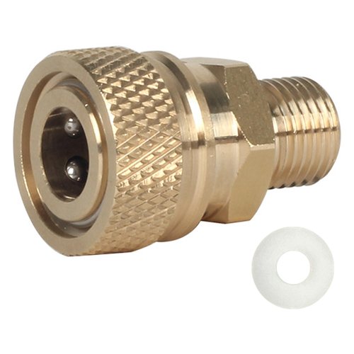 HMKUGO 1/8 NPT Male Thread Quick-Disconnect Plug Adapter, 8mm Fmale Quick Disconnect Adapter, PCP Paintball Charging Fittings with Sealing O-Ring