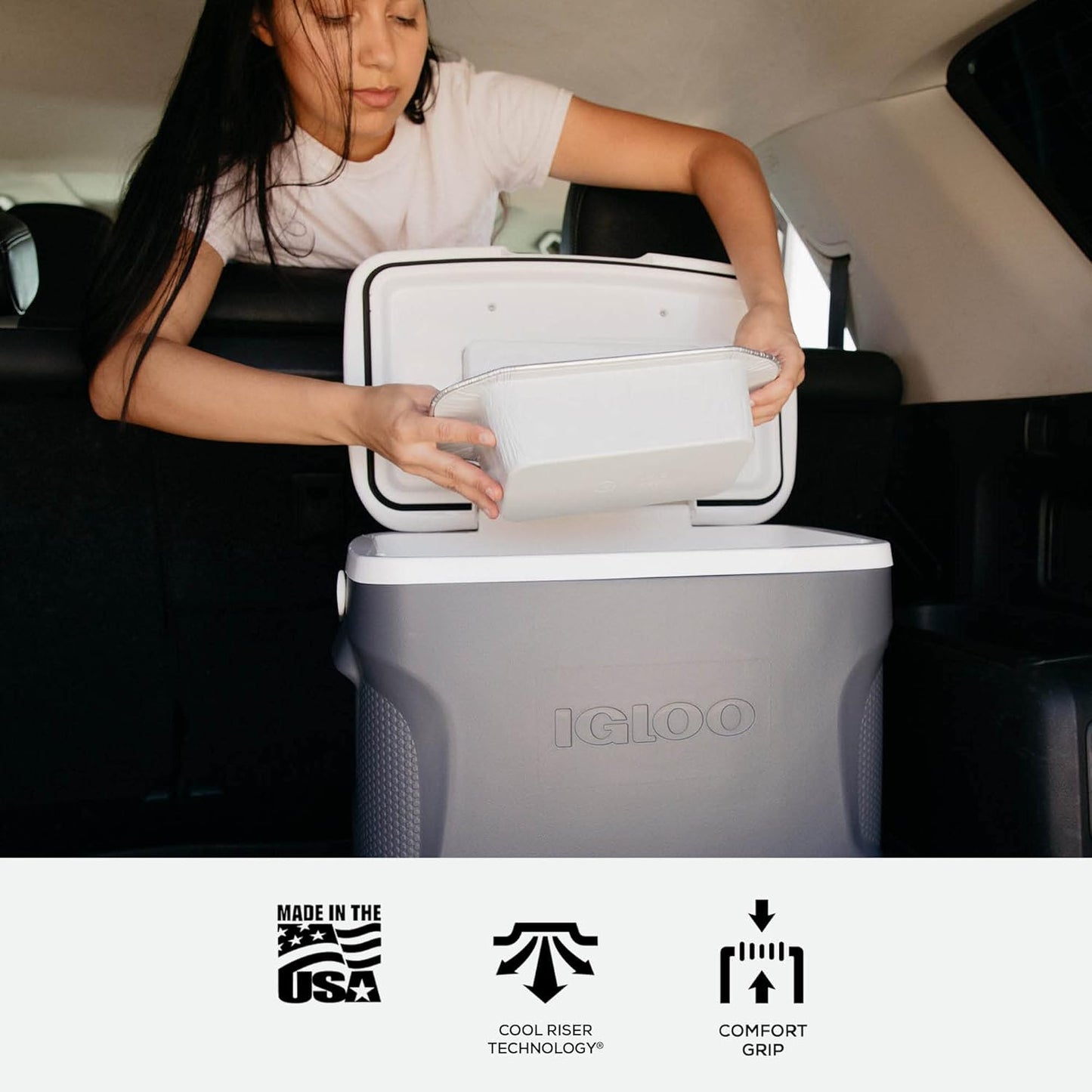 Igloo Iceless Thermoelectric Cooler, Portable Cooler Electric, Plug-in 12V Camping Fridge Cooler, Electric Ice Chest, Hielera Electrica