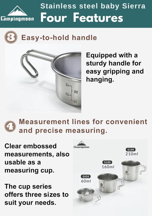 [4-Pack] Mini 304 Stainless Steel Sierra Cups – 60ml Small Camping Cups for Sauce, Espresso, Tasting & Outdoor Cooking – Lightweight, Stackable, Rust-Resistant – Ideal for Hiking, Camping & Picnics
