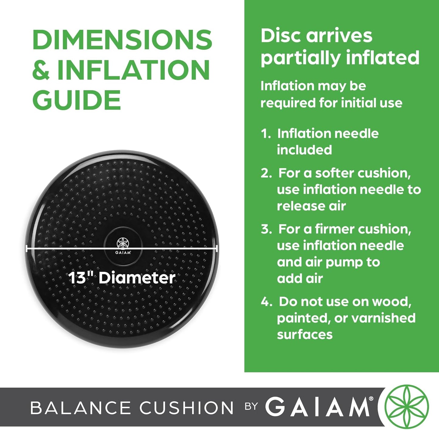 Gaiam Balance Disc Wobble Cushion Stability Core Trainer for Home or Office Desk Chair & Kids Alternative Classroom Sensory Wiggle Seat