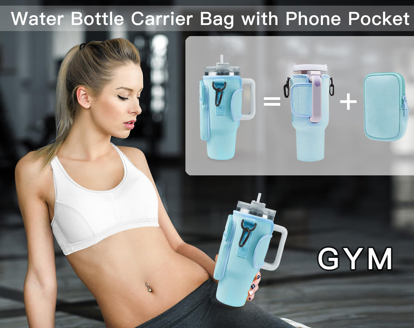 Janhavi Initial Water Bottle Holder for Stanley 40 oz Tumbler, Mom Birthday Gift, Mum