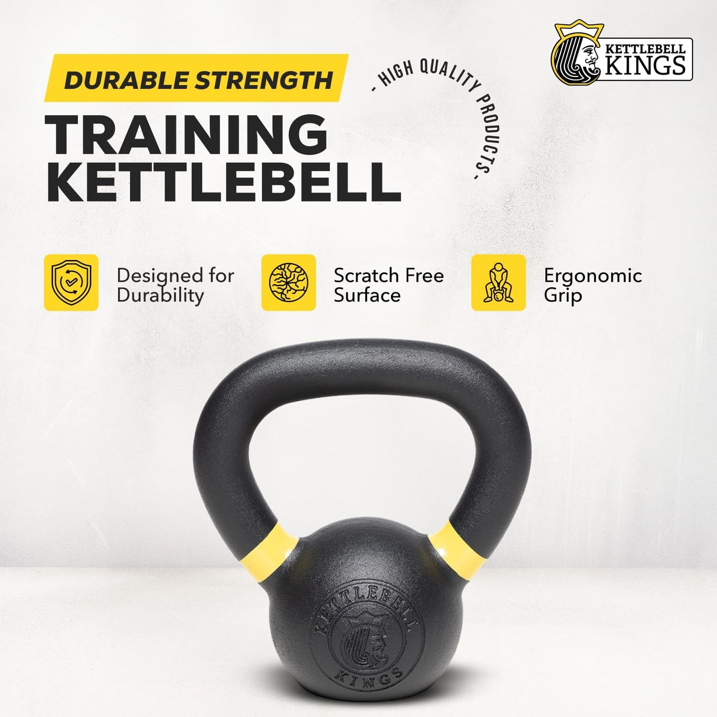 Powder Coated Kettlebell Weights 5-90 LB | Durable Gym Equipment for Strength Training