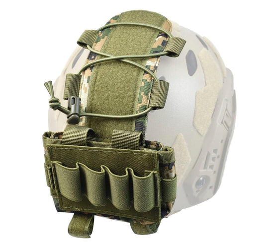 Tactical Helmet Battery Pouch Counterweight Pouch Battery Pack Balance Weight Bag and Tactical Elastic Opening Flashlight Chemlight Battery Holder with Hook&Loop for Tactical Helmet (DW)