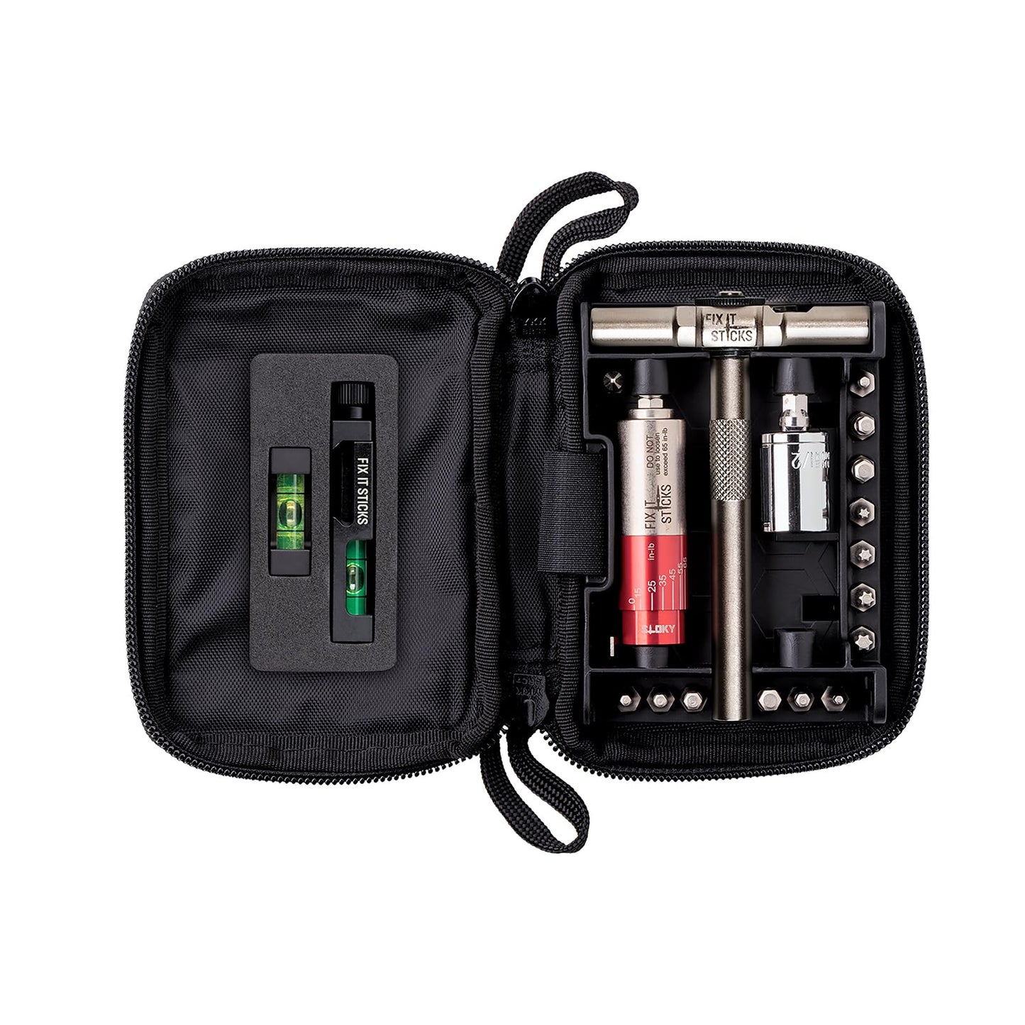 Fix It Sticks Gun & Optics Tool Kit with All-in-One Torque Driver & Bubble Level Set - Portable Multi-Functional Gun Maintenance Tool Set with Ratcheting T-Way Wrench & Zippered Carrying Case