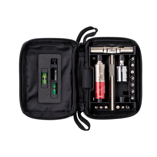 Fix It Sticks Gun & Optics Tool Kit with All-in-One Torque Driver & Bubble Level Set - Portable Multi-Functional Gun Maintenance Tool Set with Ratcheting T-Way Wrench & Zippered Carrying Case