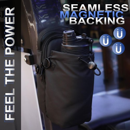 Magnetic Water Bottle Holder Sling Bag – Waterproof Crossbody for Gym & Travel with USB Port, Strap & Phone Pocket Duvcein
