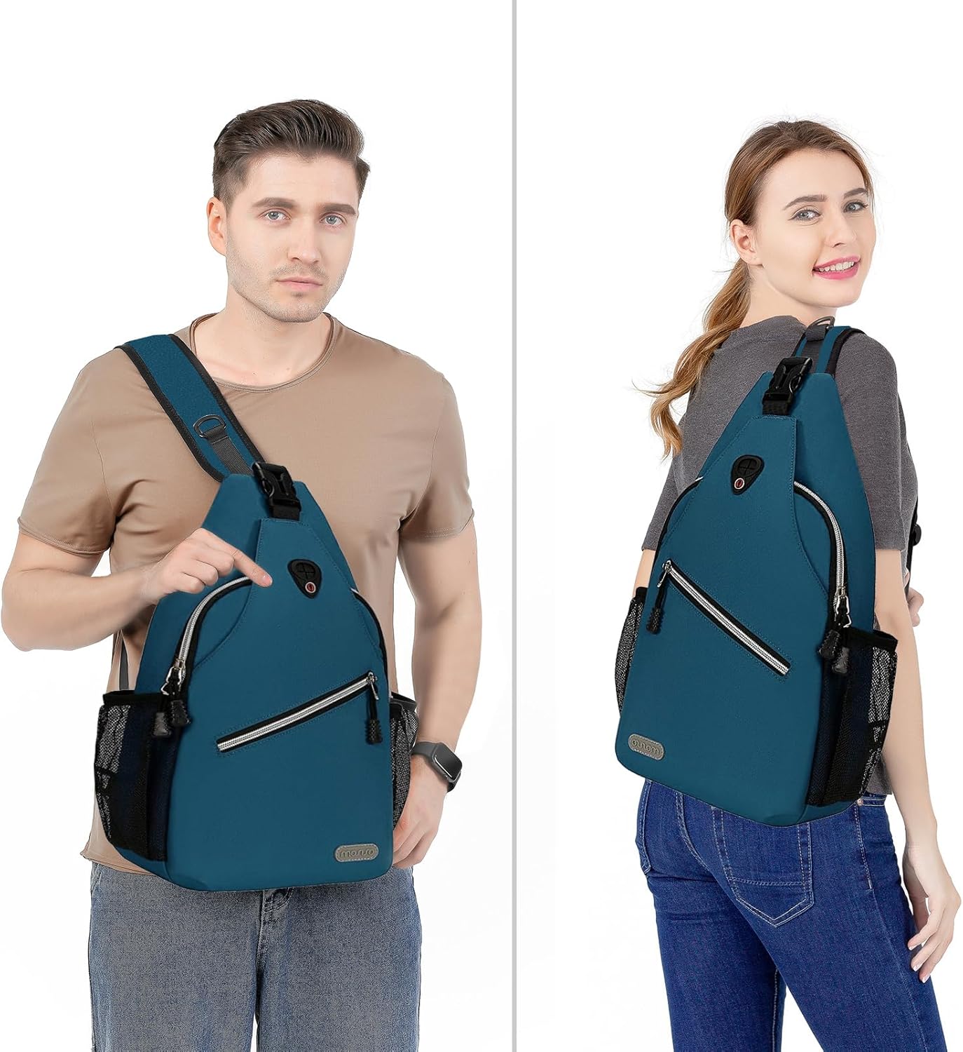 MOSISO Rope Sling Backpack (Up to 13 inch), Multipurpose Crossbody Chest One Shoulder Outdoor Travel Hiking Daypack, Black
