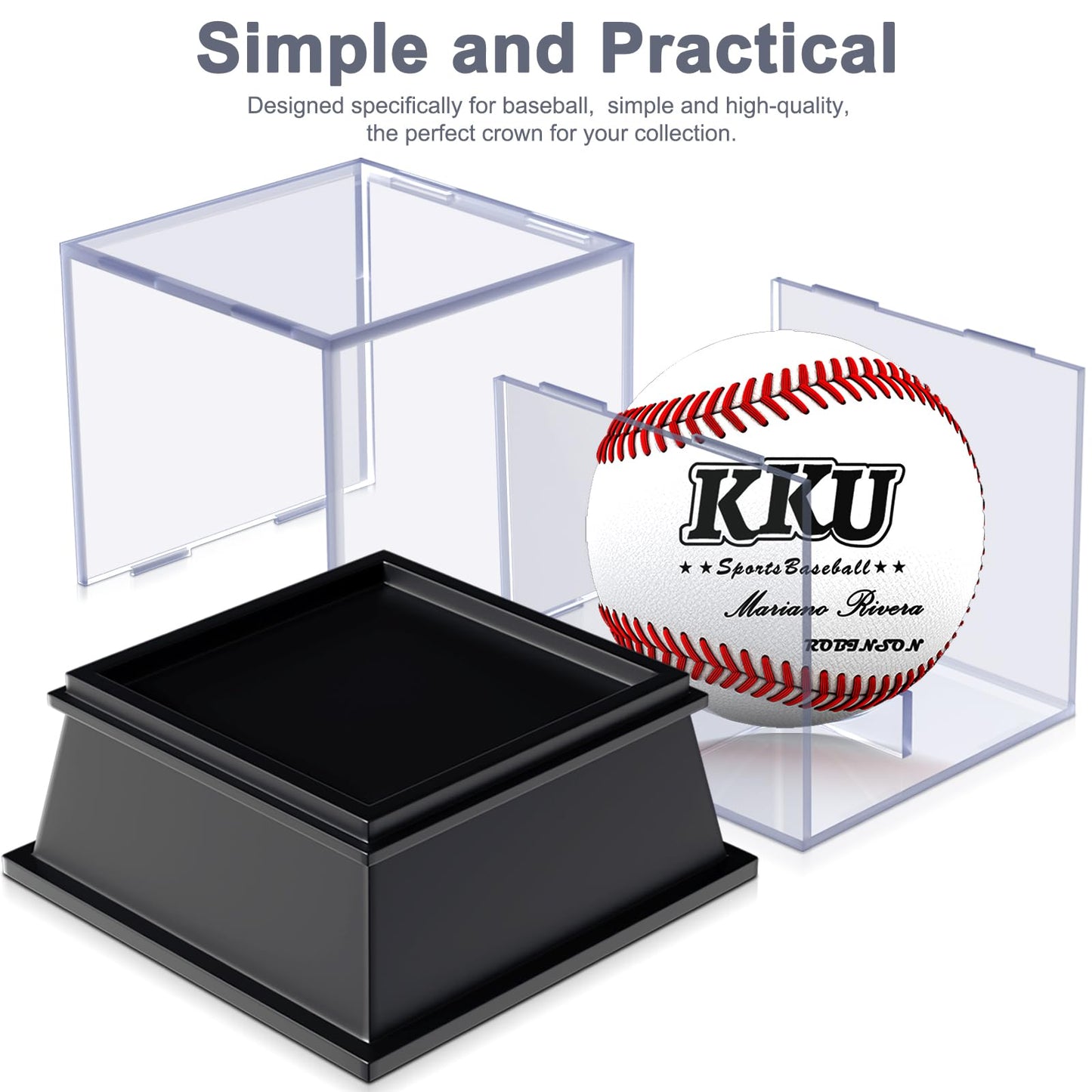 KKU Acrylic Baseball Display Case, Dustproof UV Protected Baseball Case, Transparent Baseball Holder Display Case for Signed Balls Memorabilia