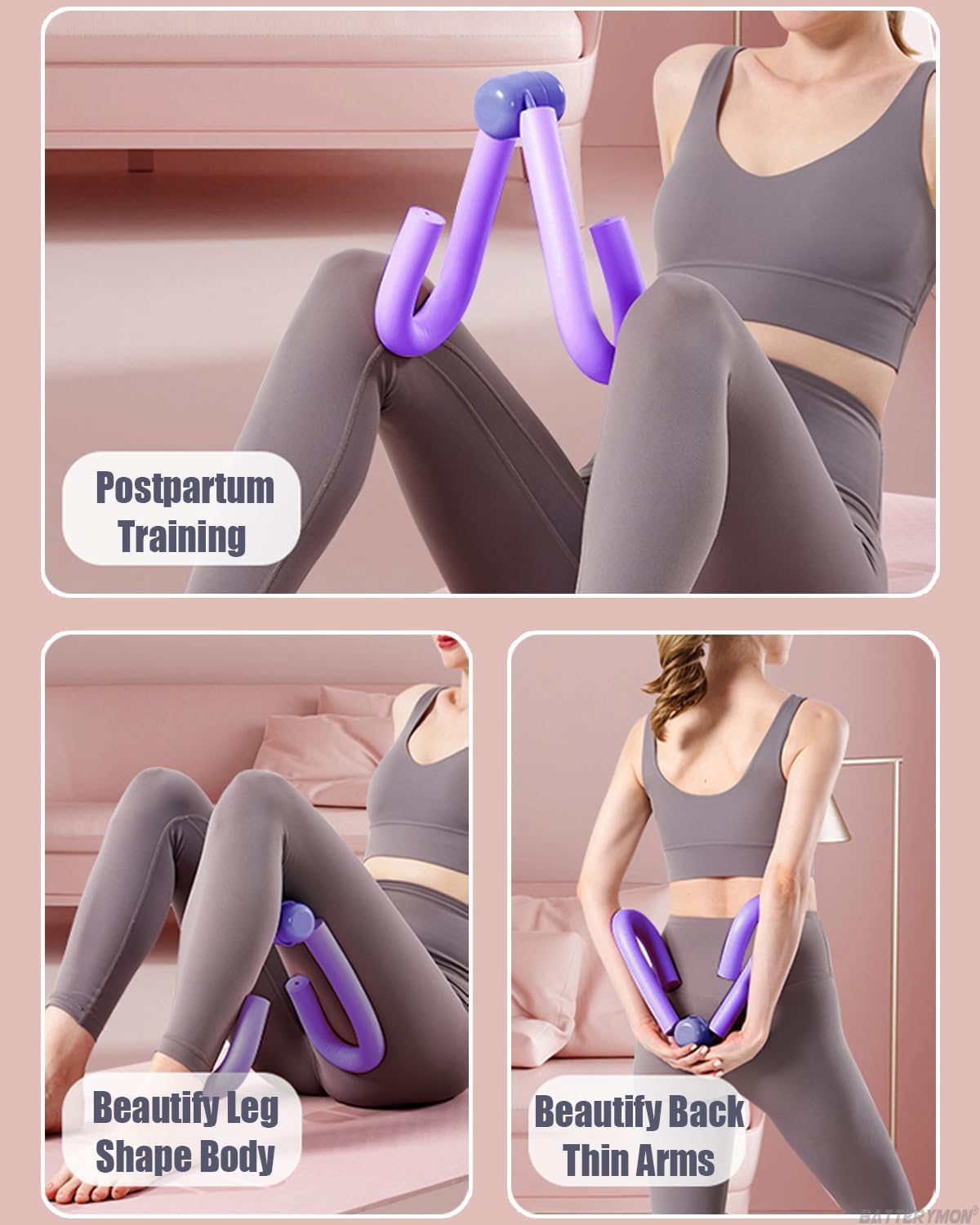 for Big-Size Thigh Muscle Fitness Exercise Equipment, Arm Leg Exerciser Pelvic Hip Trainer Inner Thigh Toner for Women Home Gym Yoga Workout Training, Including Resistance Band Figure-8